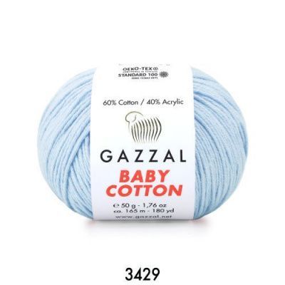 GAZZAL  BABY COTTON   3429  - 60% Хлопок, 40% Акрил 50 г/165 м